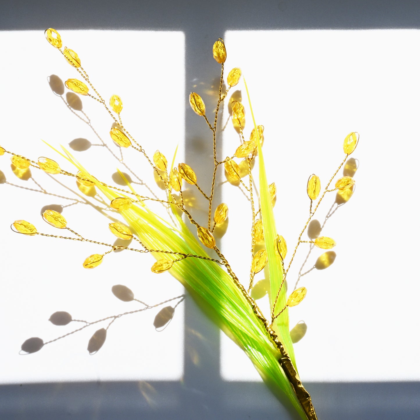 Artificial Golden Crystal Rice Ear Stem, Single Stem Fake ,Living room vase decoration K08