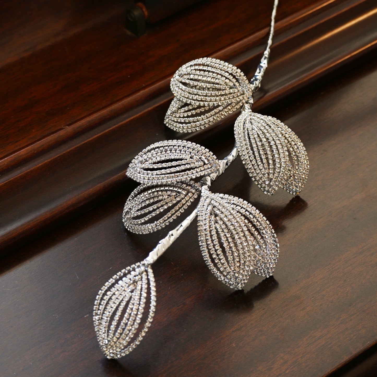 Handmade Crystal Rhinestone Leaf Branch Picks K179