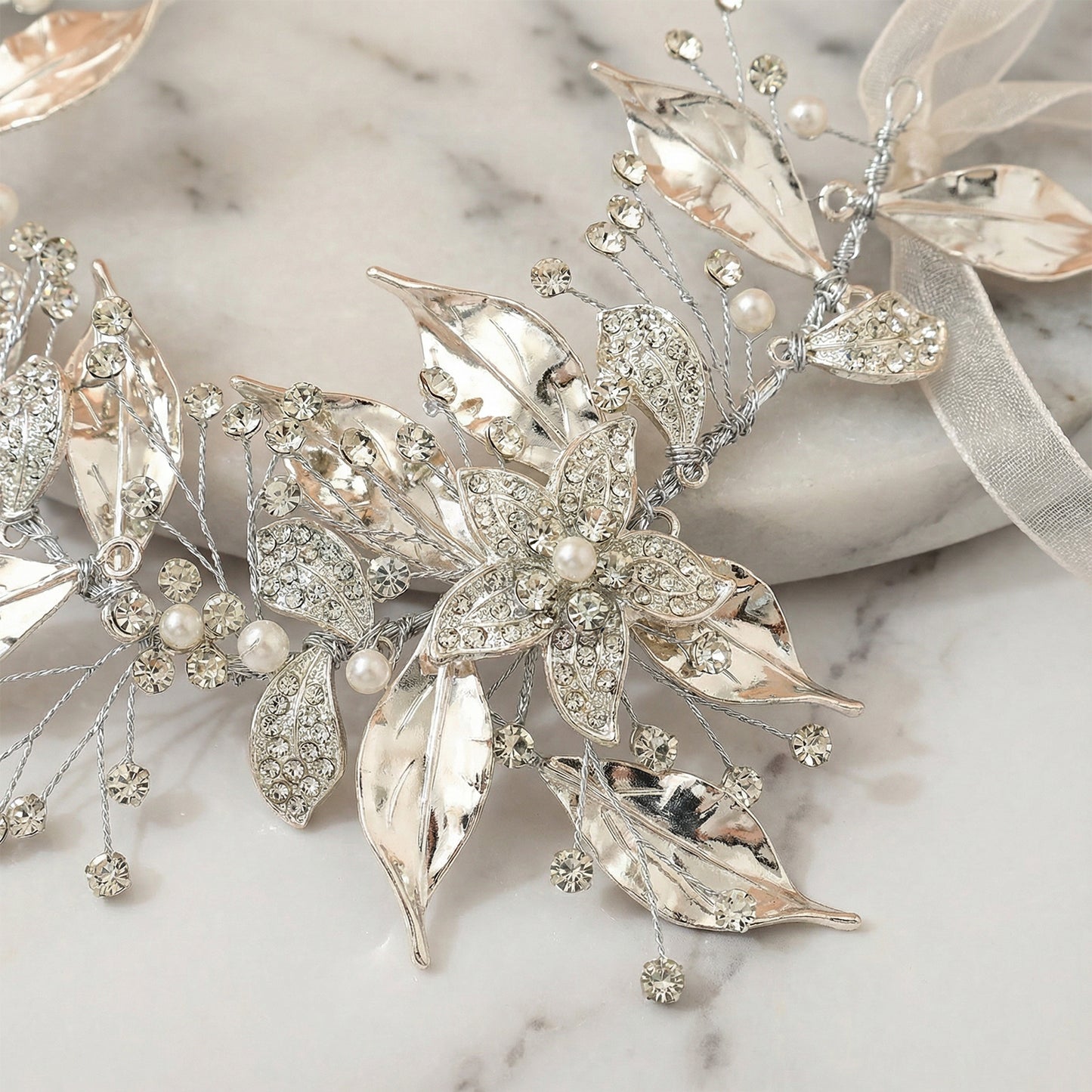 Bridella BHP299-S Silver Rhinestone Headwear