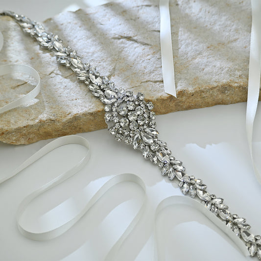 Bridella BS124 Silver Rhinestone Belt