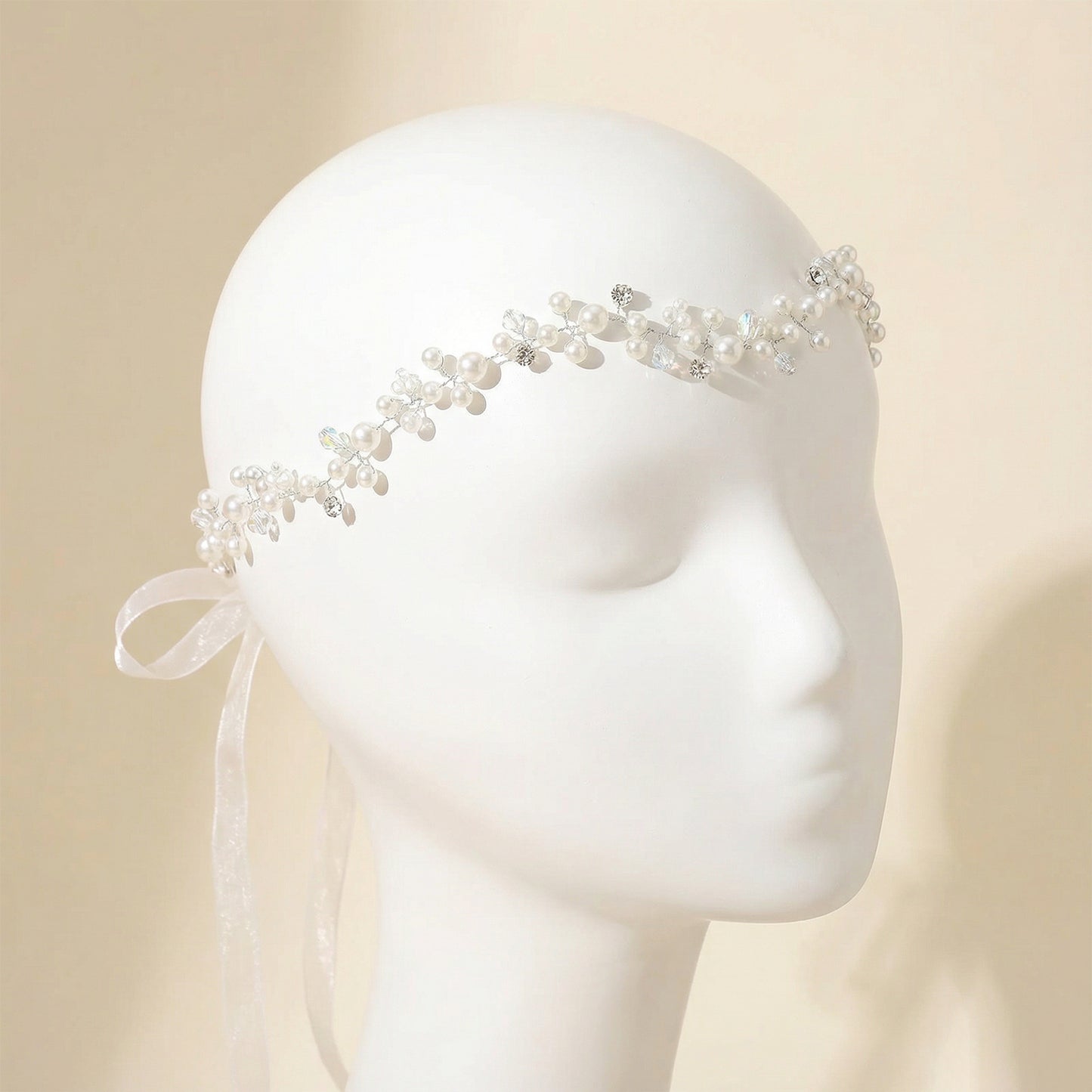 Silver Pearl Wedding Tiara Hair Accessories for Bride - BHP03-S