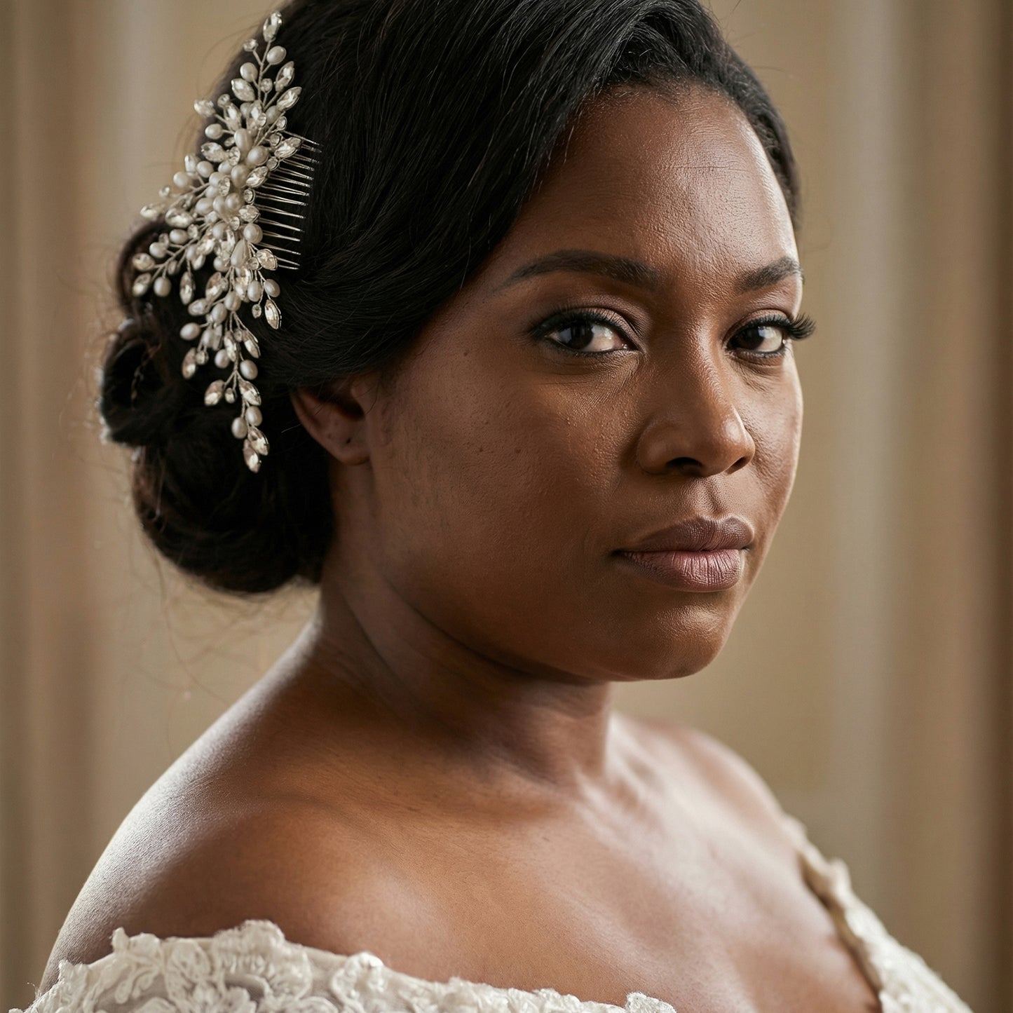 Bridella BHP527-S Silver Rhinestone & Pearl Tiara