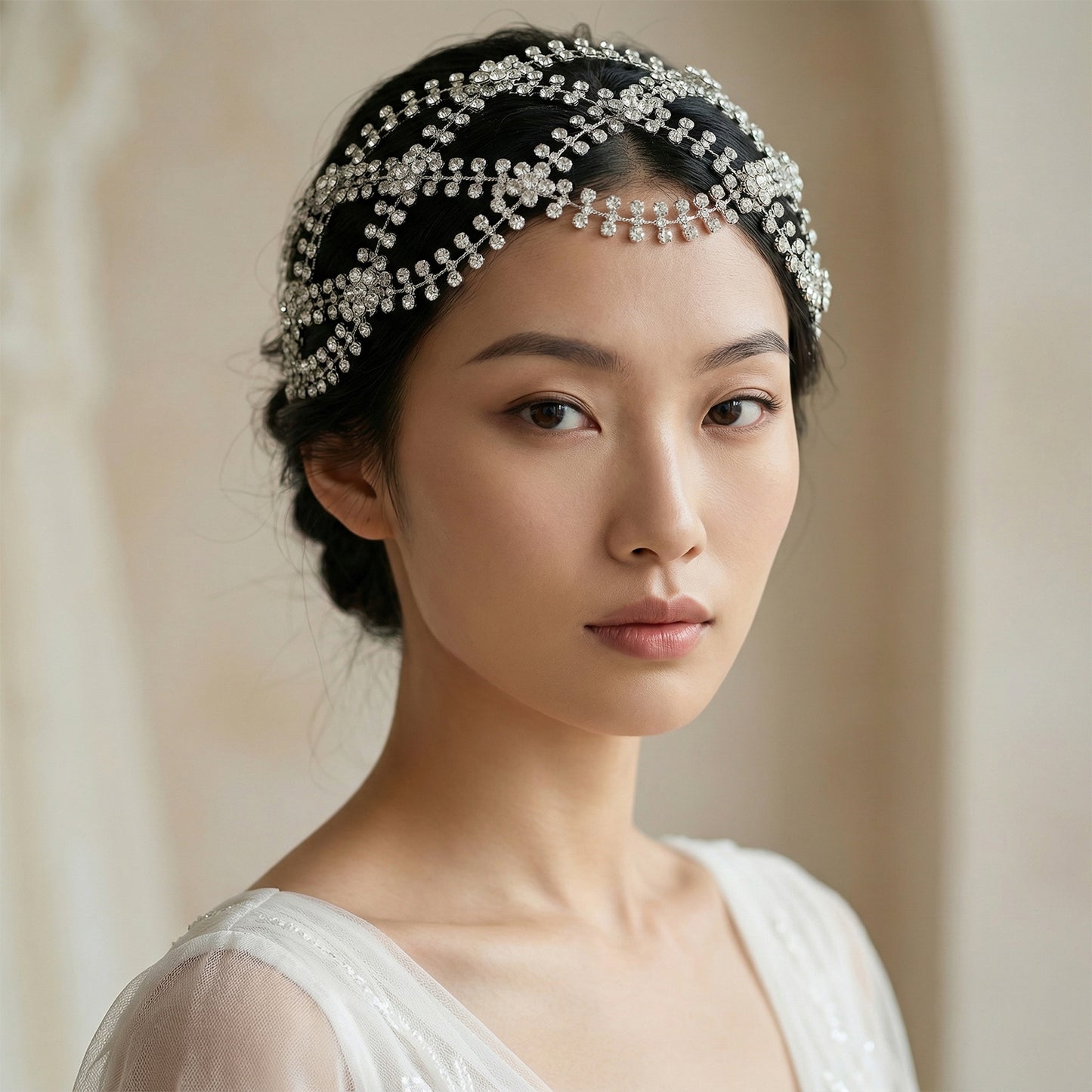 Bridella BHP243-S Silver Rhinestone Tiara