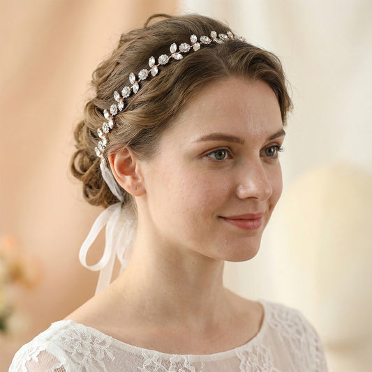 Gold Rhinestone Bridal Crown Tiara for Wedding - Bridella BHP309-G