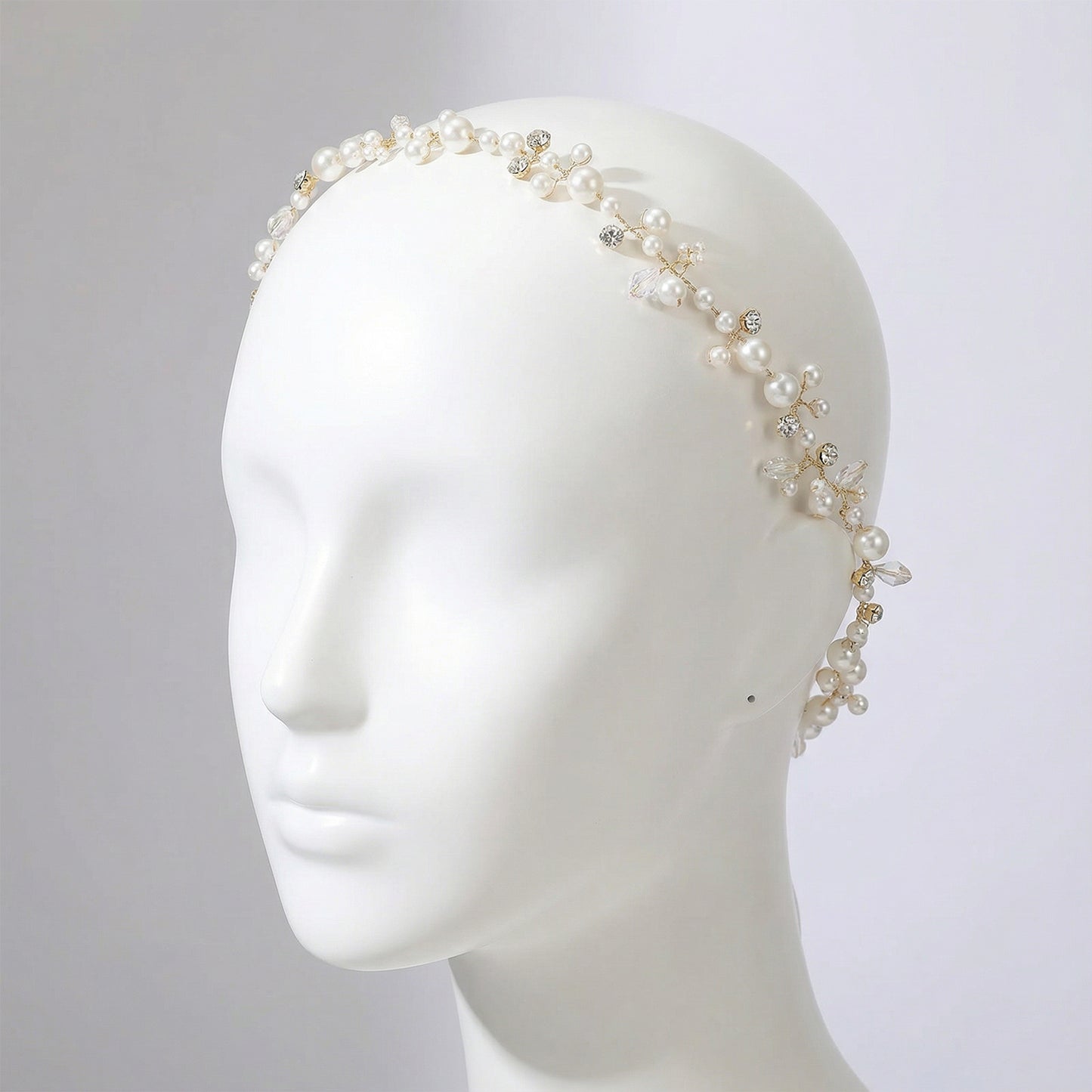 Bridella BHP03-G Gold Pearl Tiara