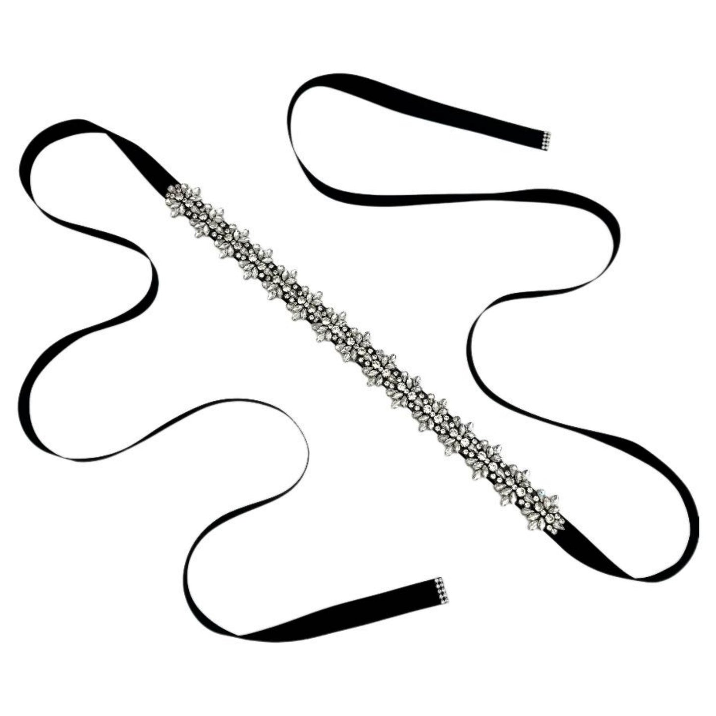 BS269 black rhinestone belt