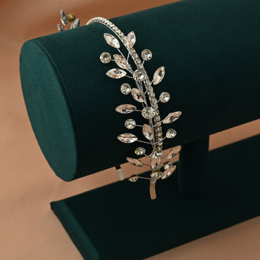 Bridella BHP531-S Silver Rhinestone Headband