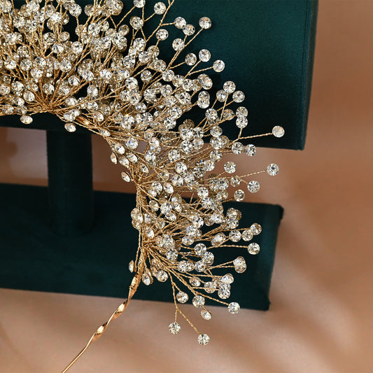 Bridella BHP193-G Gold Rhinestone Crown