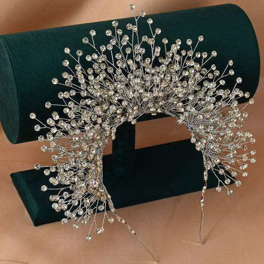 Bridella BHP193-S Sliver Rhinestone Crown