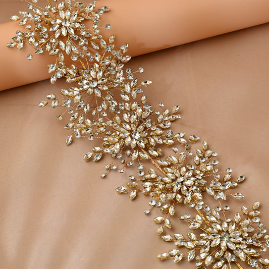 Bridella BHP389-G Gold Rhinestone Crown