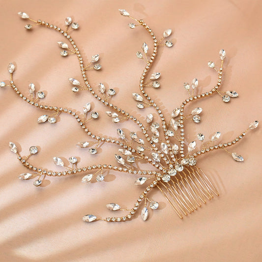 Bridella BHP481-G Gold Rhinestone Tiara