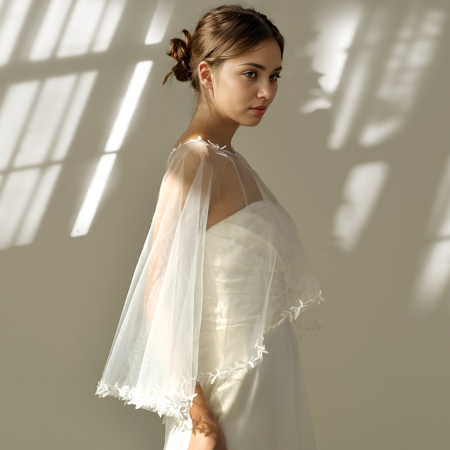 BRIDELLA BMG33 A Leaf Lace Bridal Shawl For Women Short Pullover Top A Wedding Dress Accessory
