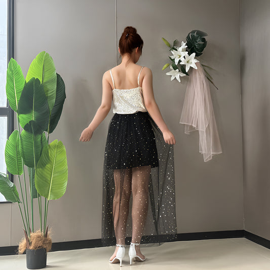 V210B-B black mesh sequins accessory