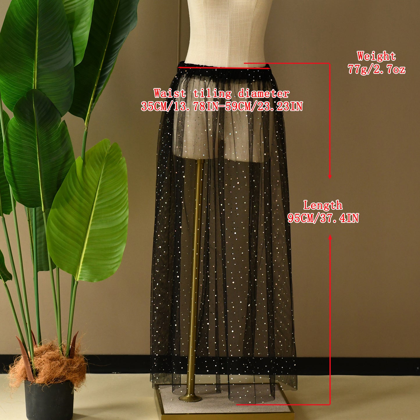 V210A-B black mesh sequins accessory