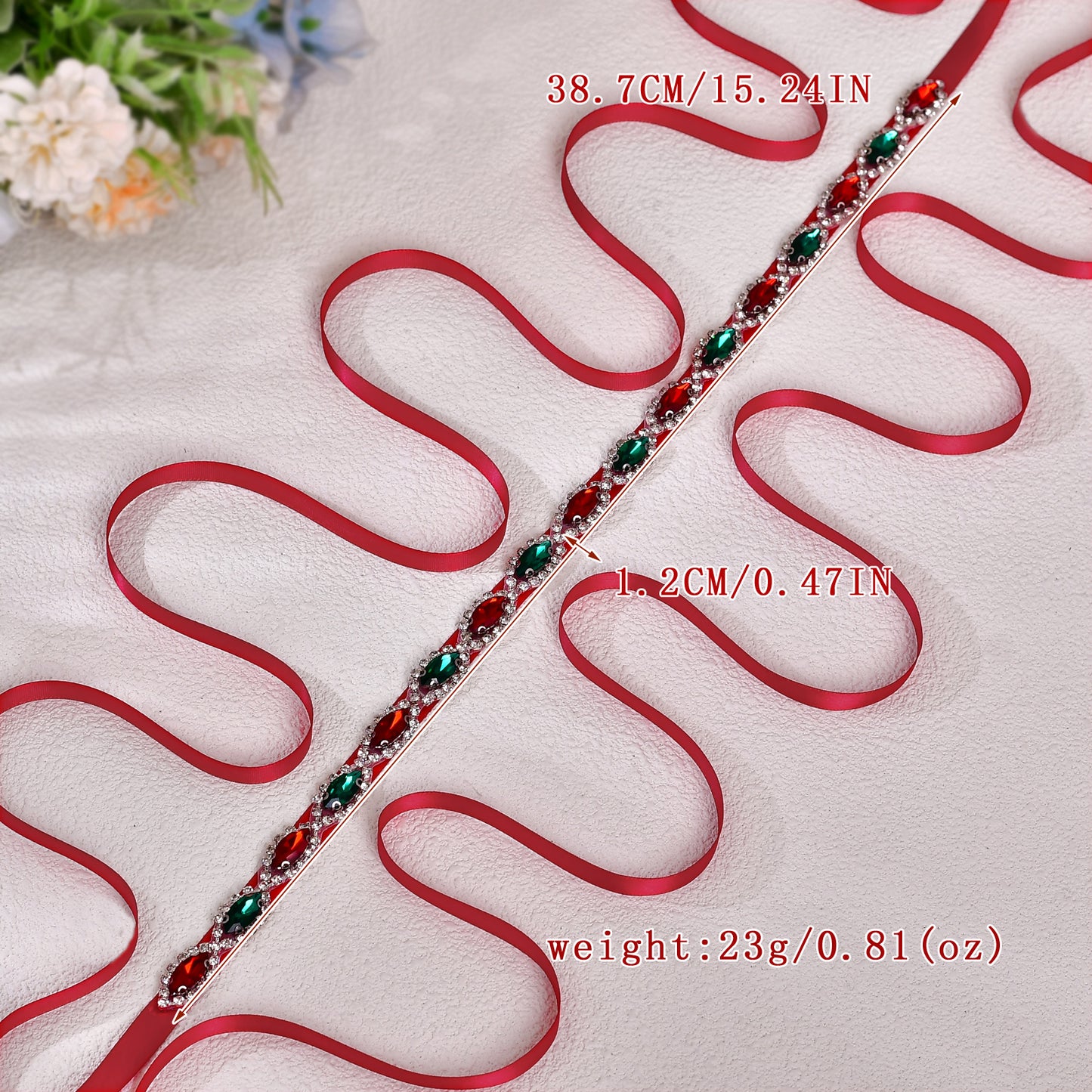 BRIDELLA BS189 New Color Belt Wine Red Christmas Clothing Waist Decoration