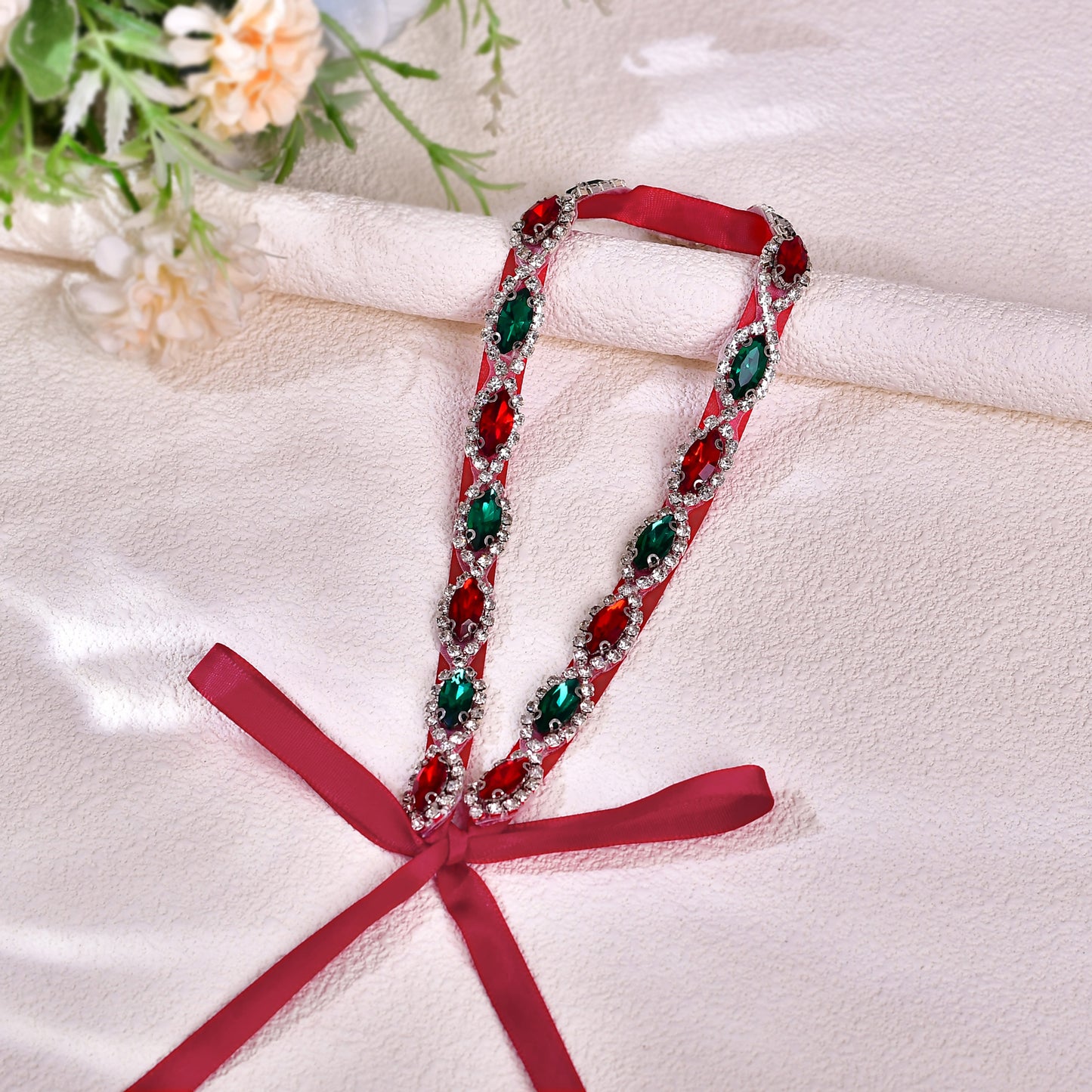 BRIDELLA BS189 New Color Belt Wine Red Christmas Clothing Waist Decoration