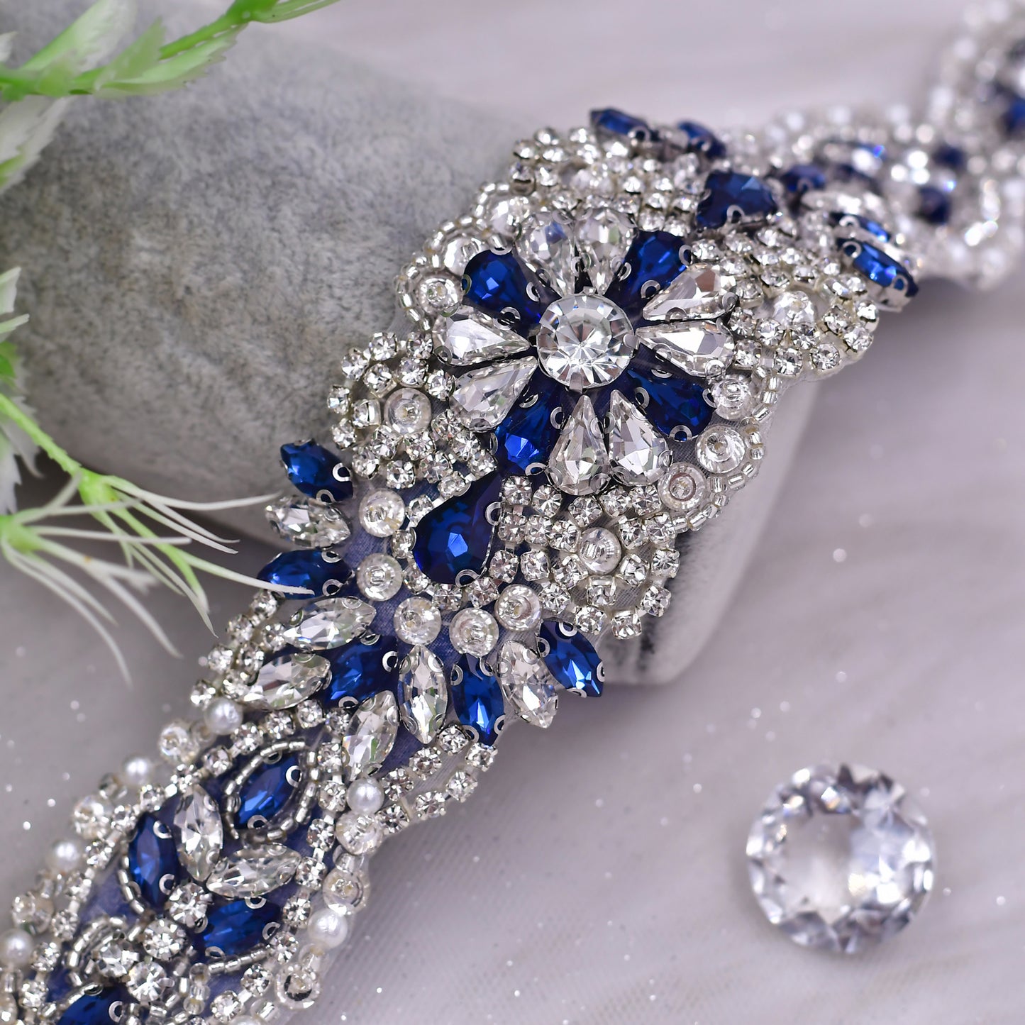 BRIDELLA BS119ML Large Size Womens Belt Beach Party Party Party Adjustable Luxury Full Diamond Waist Decoration