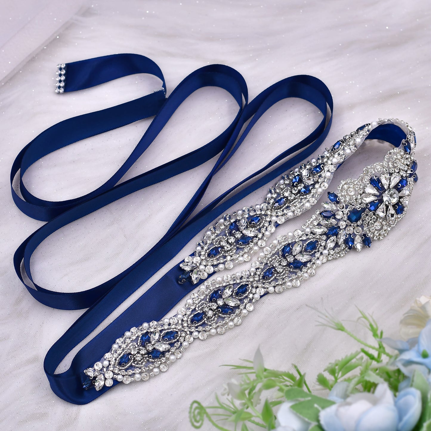 BRIDELLA BS119ML Large Size Womens Belt Beach Party Party Party Adjustable Luxury Full Diamond Waist Decoration