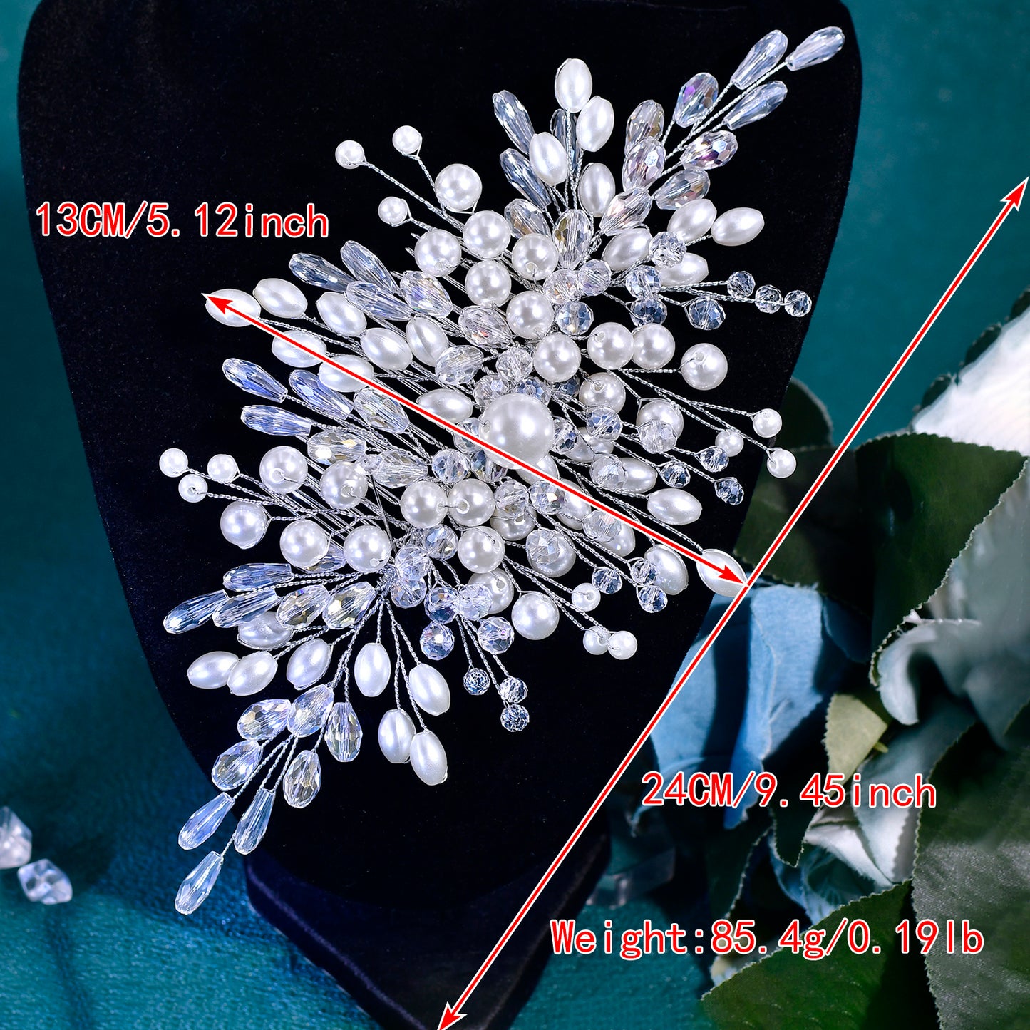 BRIDELLA HP840 Wedding Hair Combs Bridal Crystal Hair Accessories For Women Hair Jewelry Pearl Head Jewelry Women Accessories