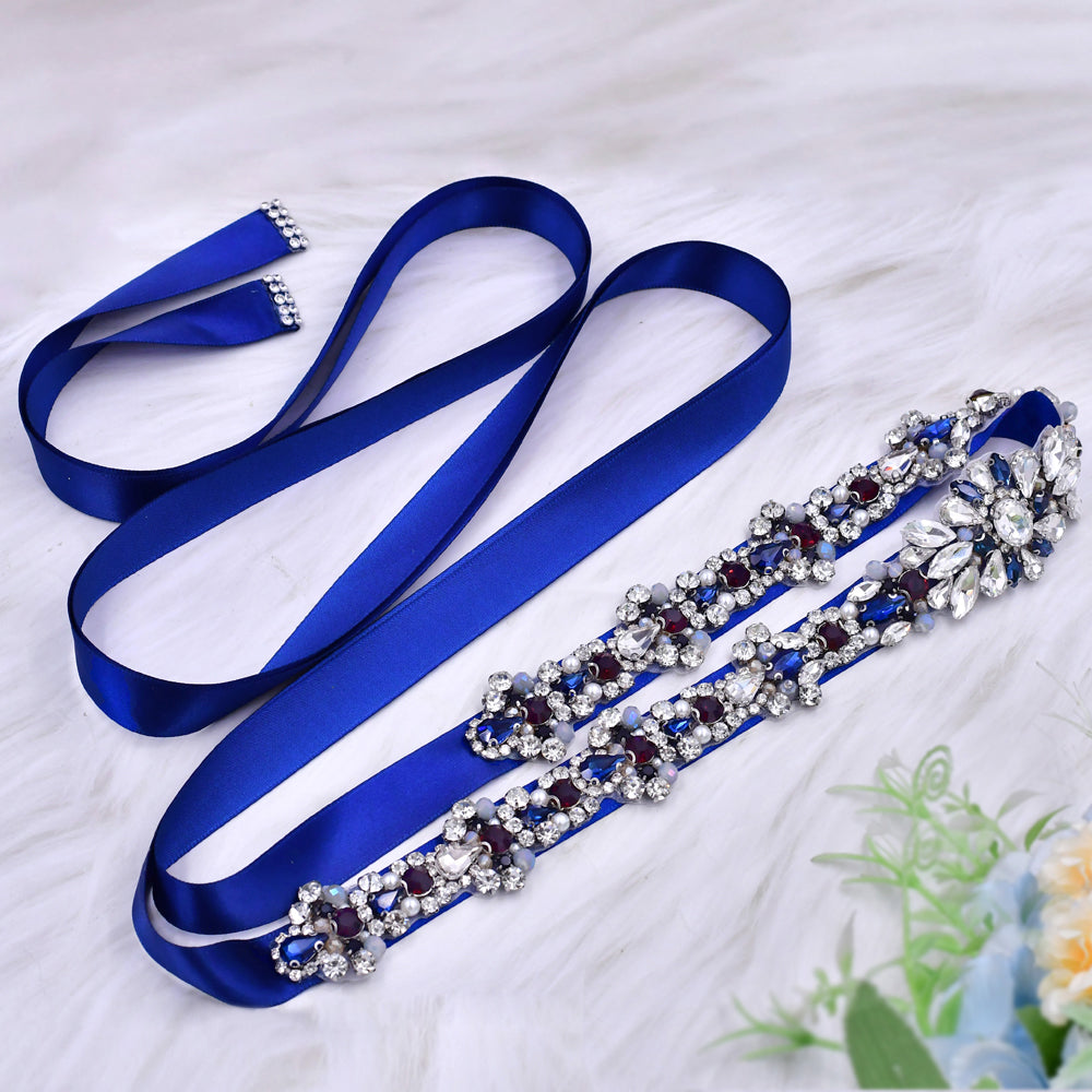 BRIDELLA BS125ML Ladies Fashion Item Luxury Rhinestone Waist Belt Surprise Party Theme Party Royal Party Decoration Belt