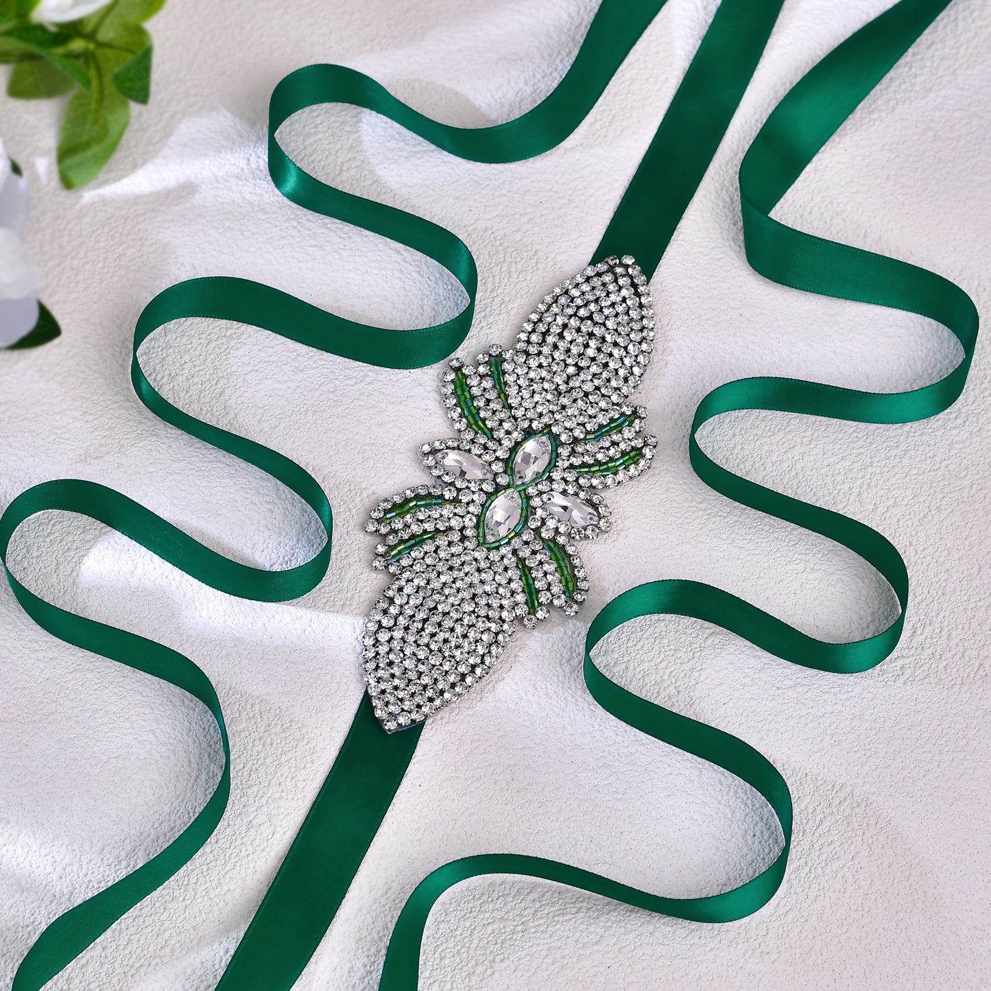BRIDELLA BS152KL Emerald Dress Belt Wedding Diamond Accessories