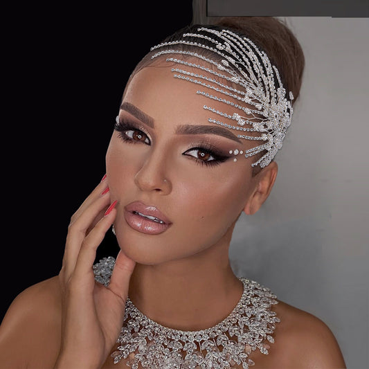 BHP188-S silver rhinestone bead headwear