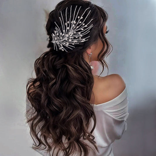 BHP188-S silver rhinestone bead headwear