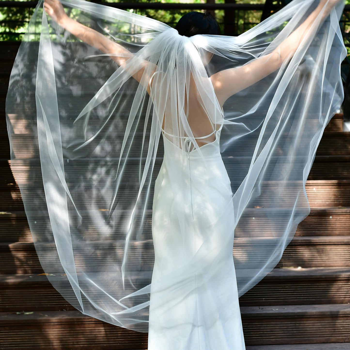 BRIDELLA BM92 Cathedral Length Wedding Bridal Veil Elegant Long Plain Wedding Veil With Comb