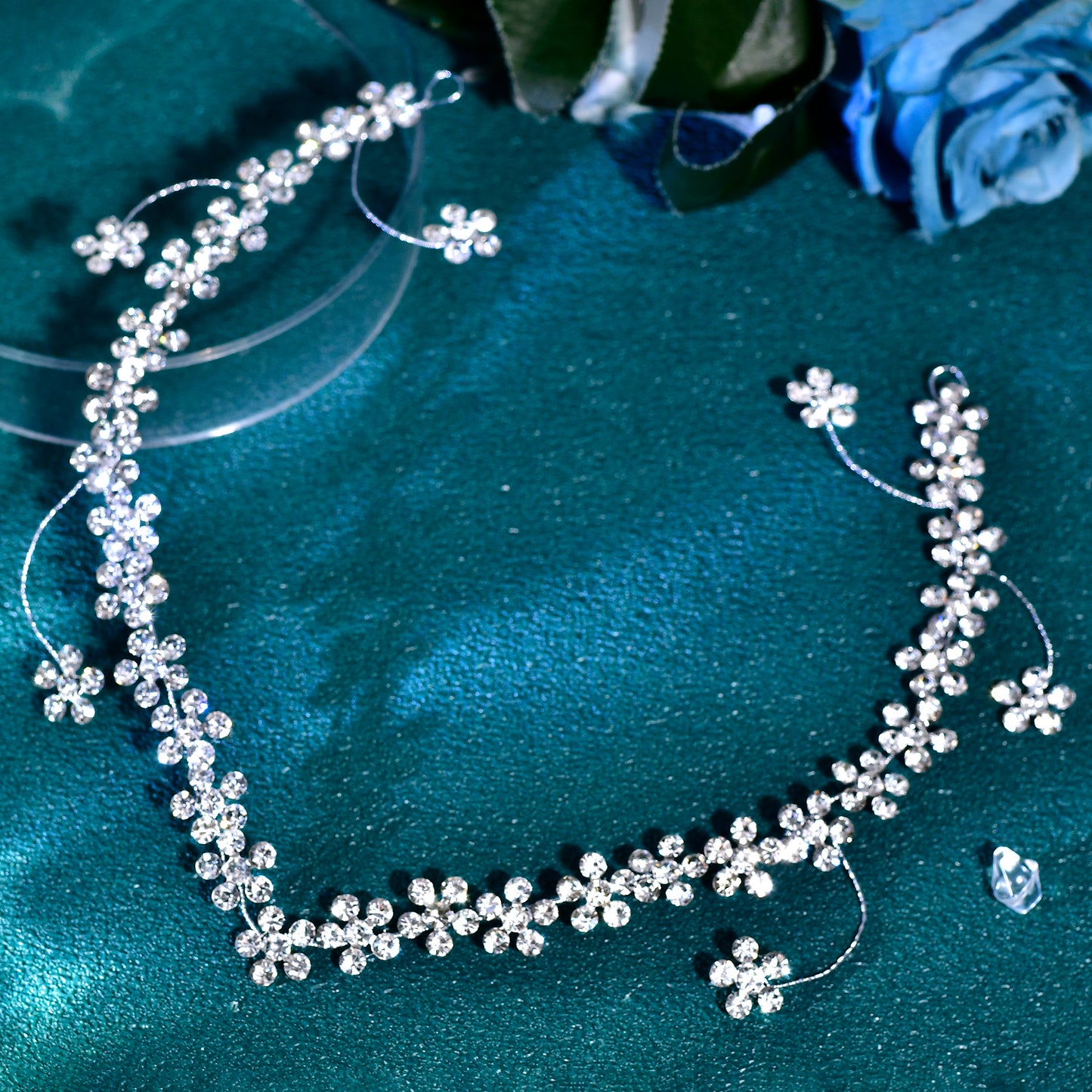 BRIDELLA BHP823 Rhinestone Flower Forehead Bridal Headband Bohemian Bride Headpiece Woman Wedding Headpieces Hair Accessories