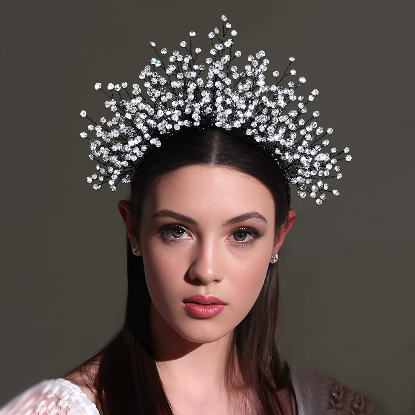 BRIDELLA BHP846 Handmade Rhinestone Bridal Crown Hairpiece Luxury Boho Wedding Hair Jewelry for Bride Party Headband Accessories