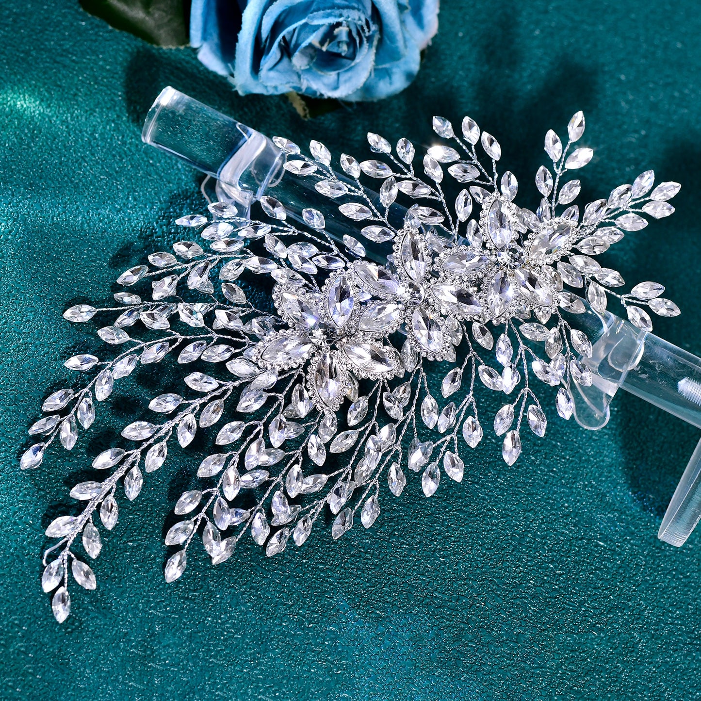 BRIDELLA BHP852 Wedding Shiny Hair Accessories Trendy Rhinestone Bride Headband Party Headpiece Ladies Handmade Holiday Gifts