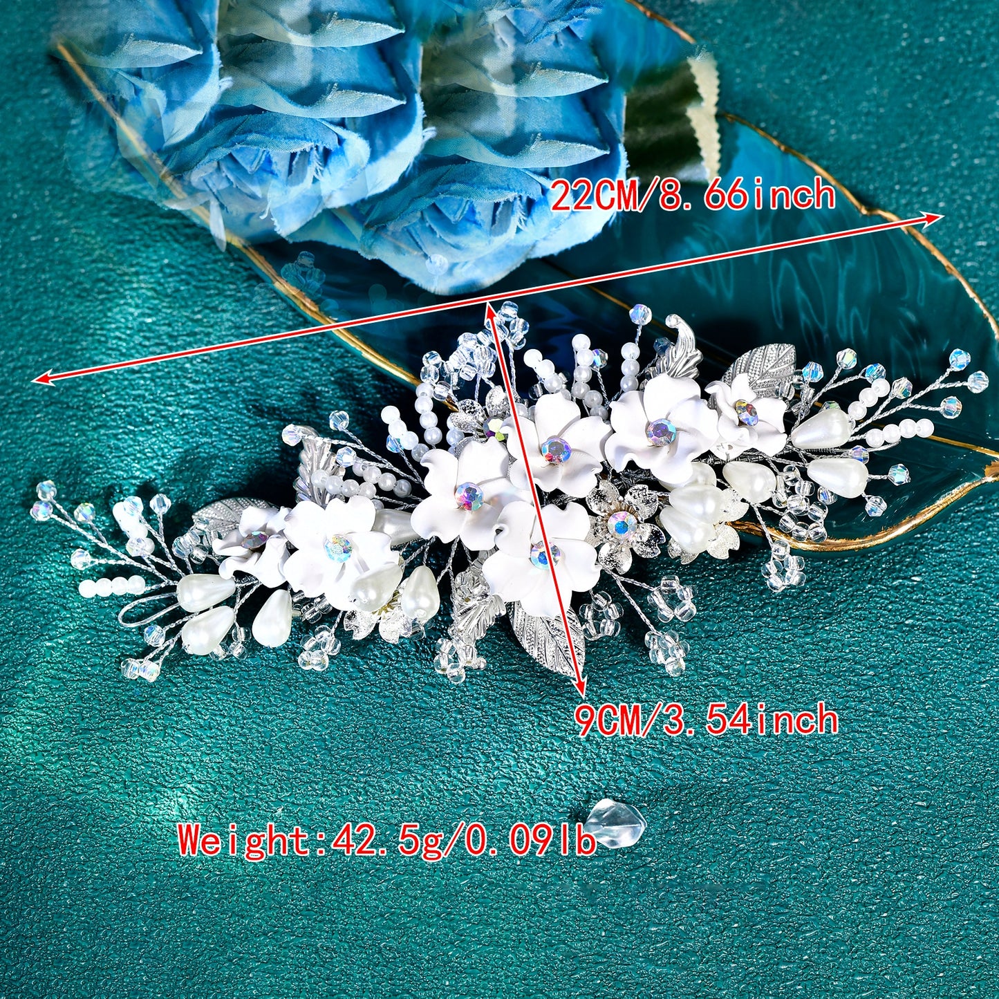 BRIDELLA BHP856 Foam Flowers Bridal Hair Comb Wedding Hair Accessories Banquet Party Headwear Bridesmaid Bride Headdress