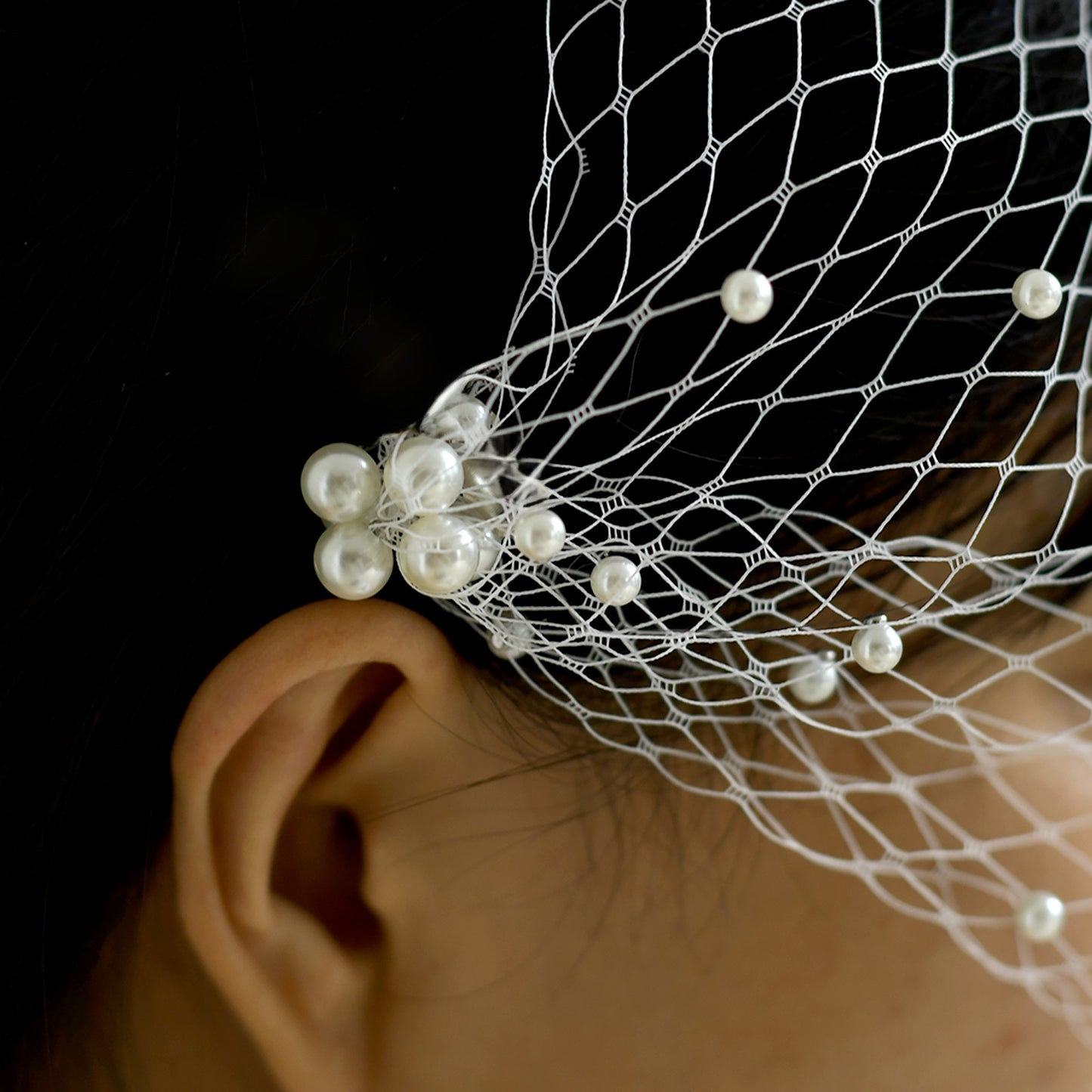 BRIDELLA BMA08 Bride Mesh Mask Veil Wedding Dress Accessories Ball Party Hair Accessories Elegant Headband Veil