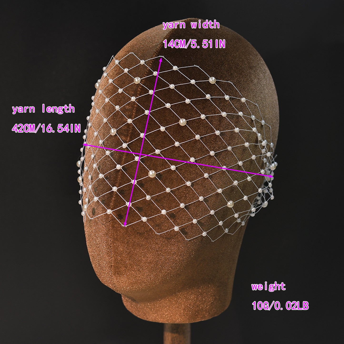 MA52 white pearl mesh tiara