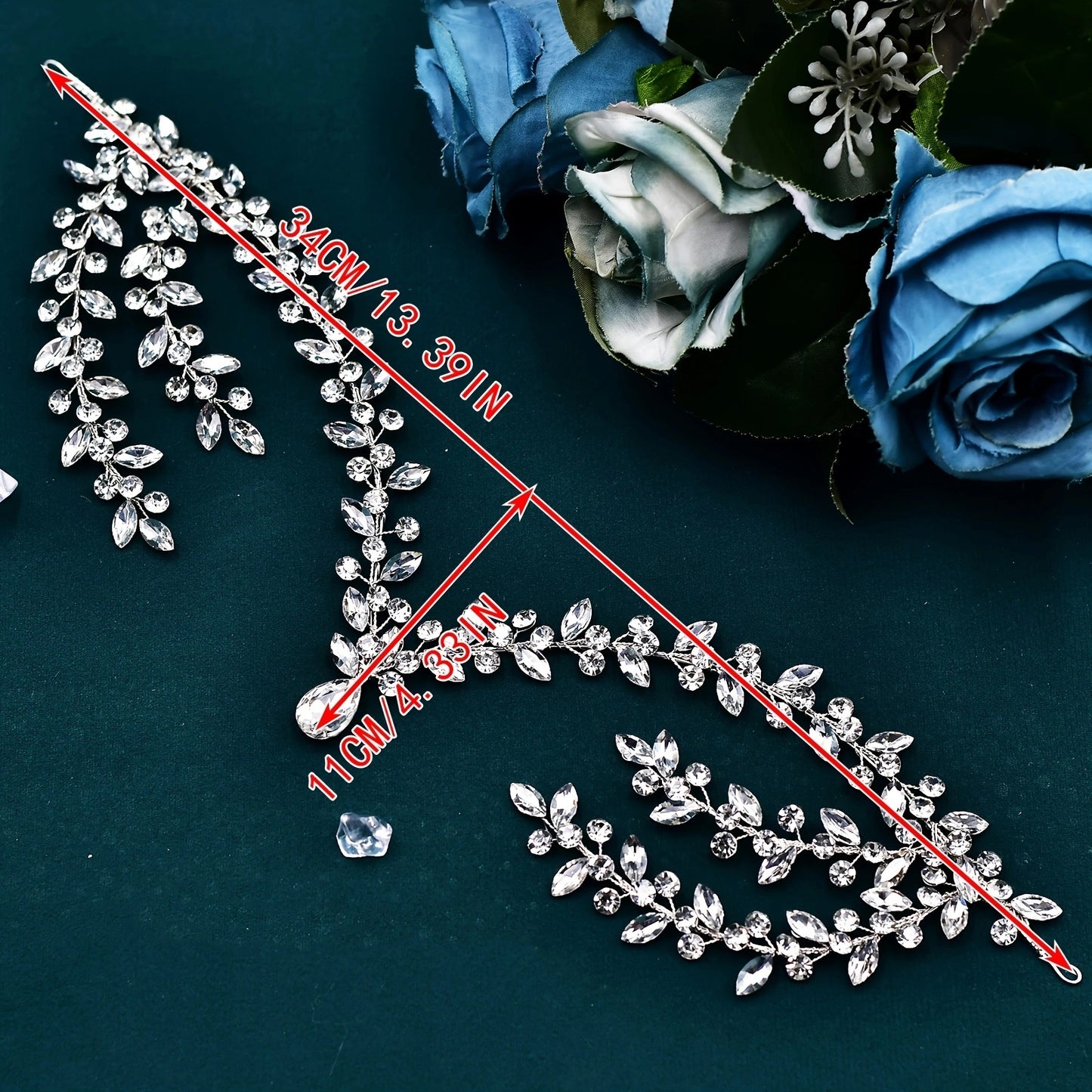 BRIDELLA BHP599 Forehead Headband Sparkling Rhinestone Headpieces For Wedding Women Prom Party Head Jewelry Accessories