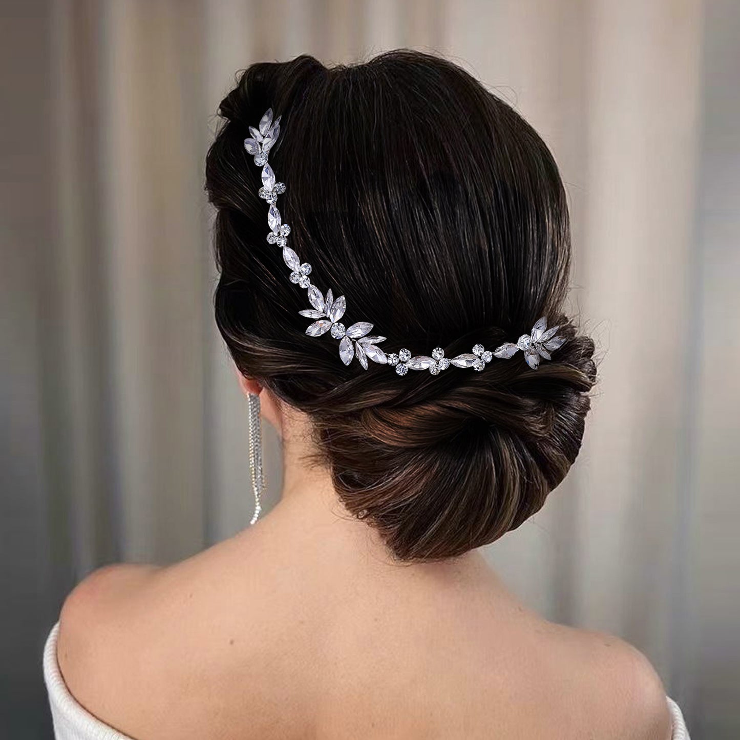 BRIDELLA BHP564 Bridal Rhinestone Hair Combs Women Headpiece Handmade Wedding Hair Accessories Ornament Bride Head Chain