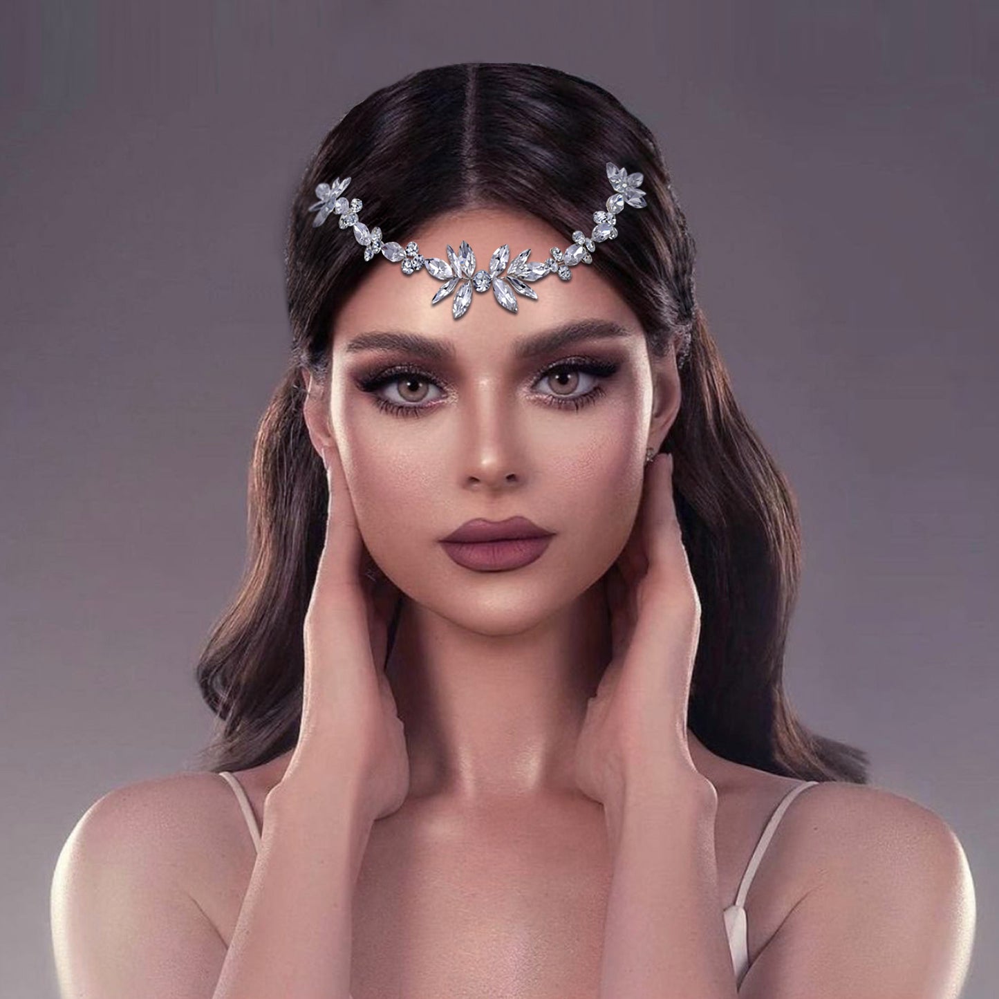 BRIDELLA BHP564 Bridal Rhinestone Hair Combs Women Headpiece Handmade Wedding Hair Accessories Ornament Bride Head Chain