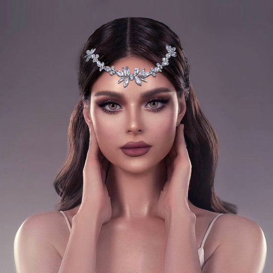 BHP564-S silver rhinestone hair comb