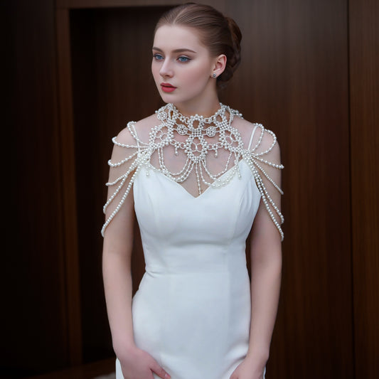 VG09A ivory pearl shawl