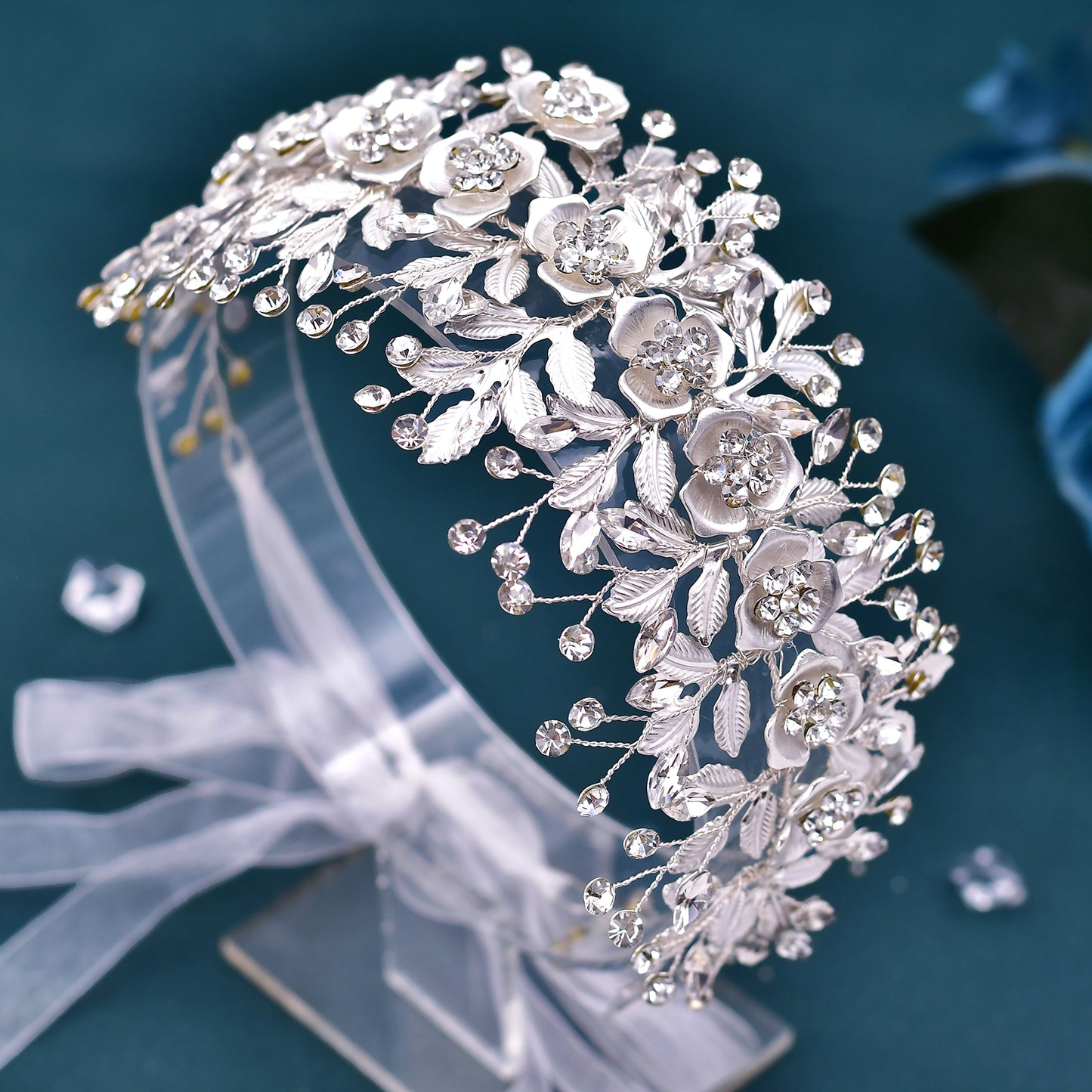 BRIDELLA BHP349 Bridal Hair Accessories Wedding Headpiece Bridal Headband Alloy Flower Women Headwear Bridesmaid Headdress