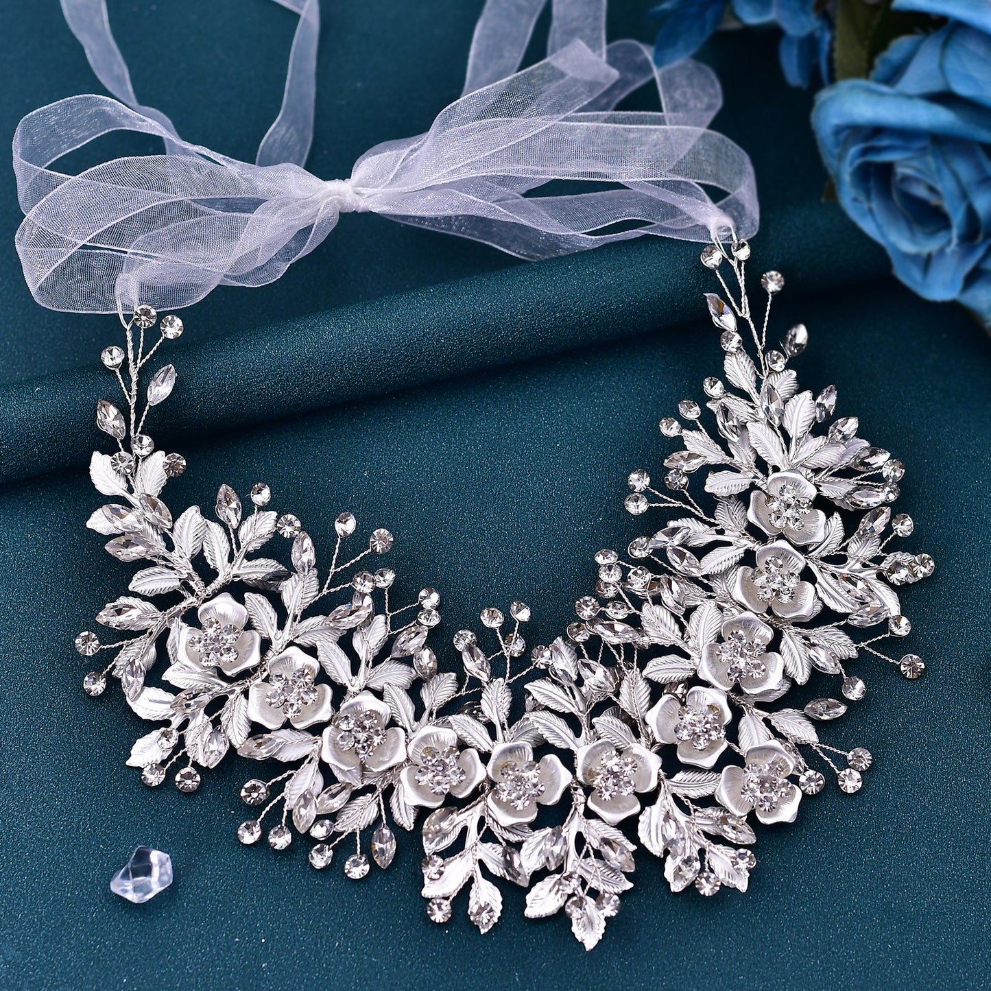 BRIDELLA BHP349 Bridal Hair Accessories Wedding Headpiece Bridal Headband Alloy Flower Women Headwear Bridesmaid Headdress