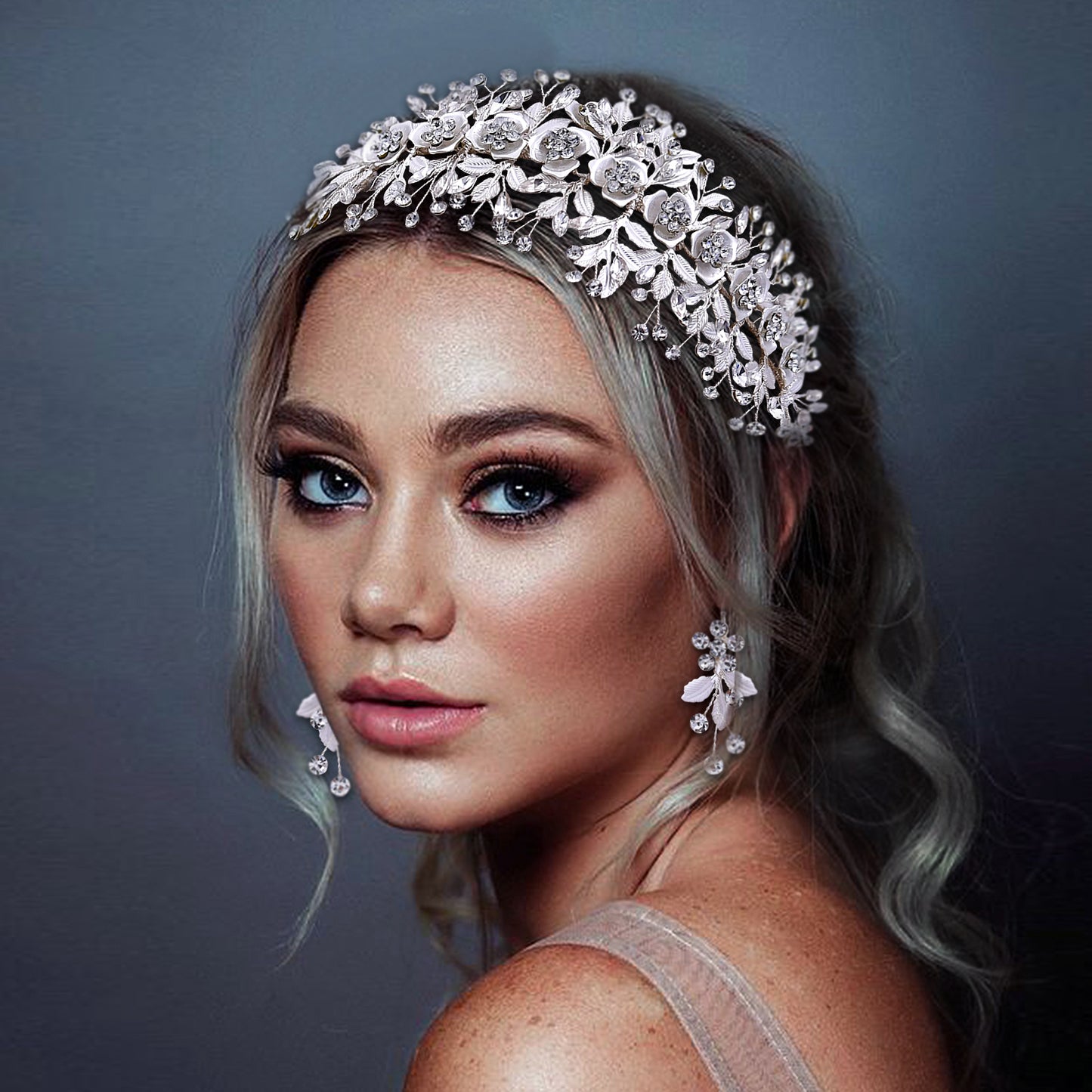 BRIDELLA BHP349 Bridal Hair Accessories Wedding Headpiece Bridal Headband Alloy Flower Women Headwear Bridesmaid Headdress