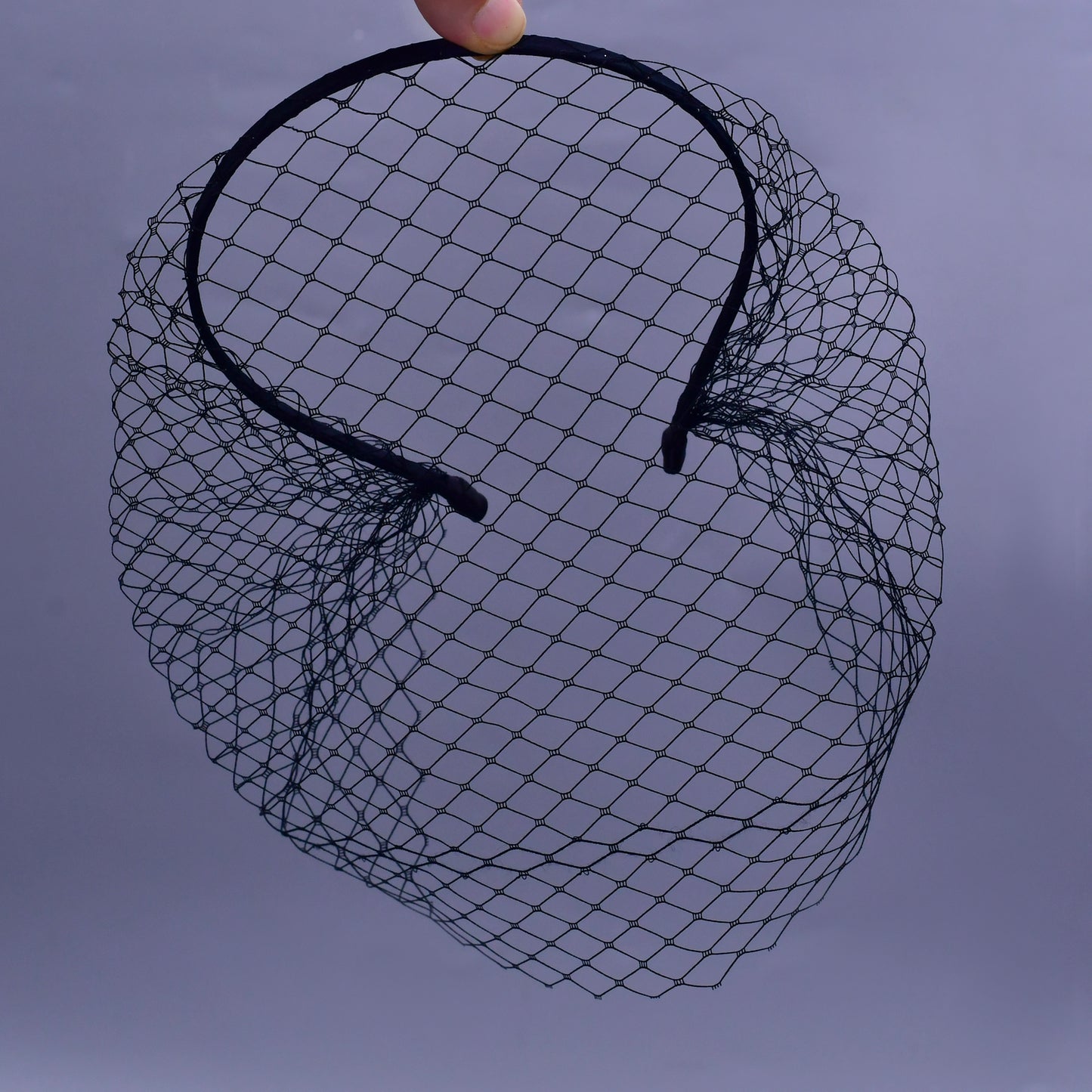 BRIDELLA BVA06A Fashion Simple Bridal Cage Veil Elastic Headband Black Festival Celebration Mask