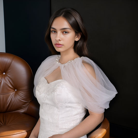 VG90-I ivory mesh shawl