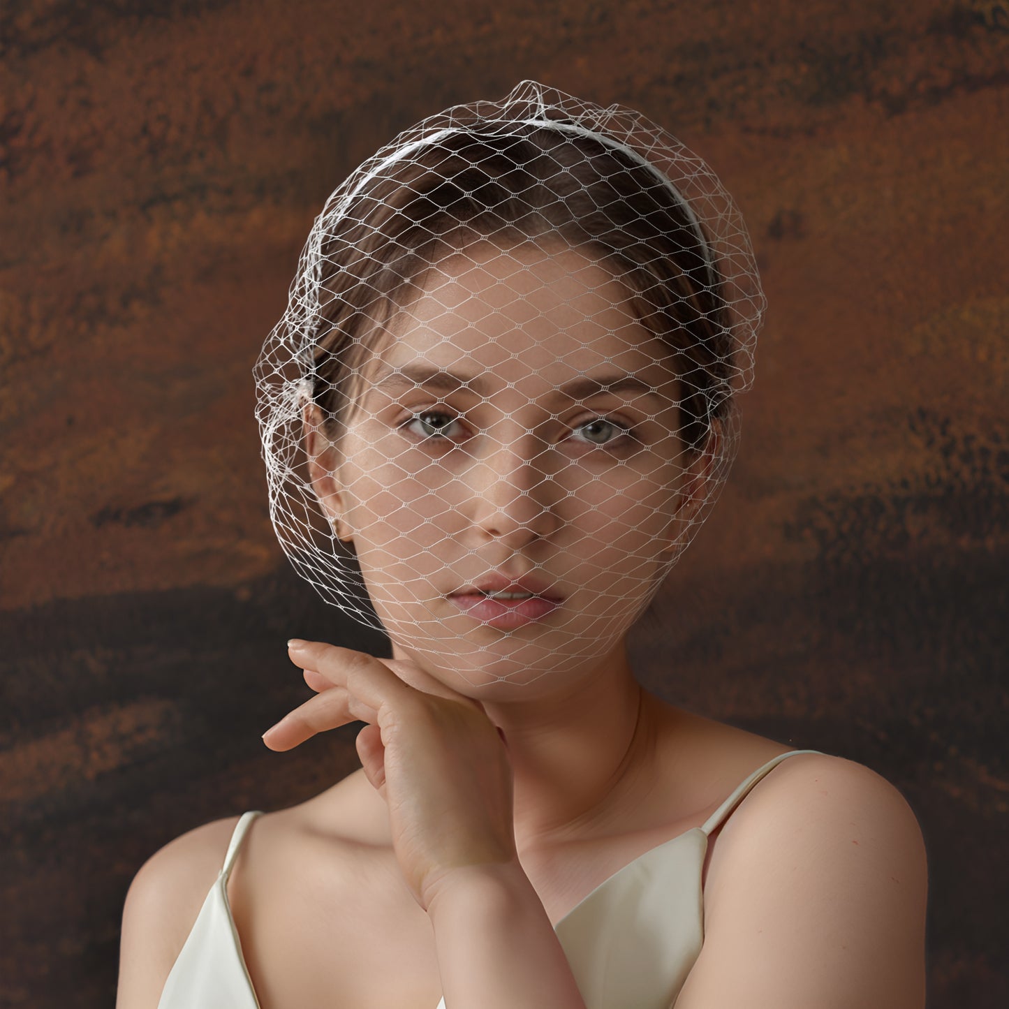 BRIDELLA BVA06A Fashion Simple Bridal Cage Veil Elastic Headband Black Festival Celebration Mask