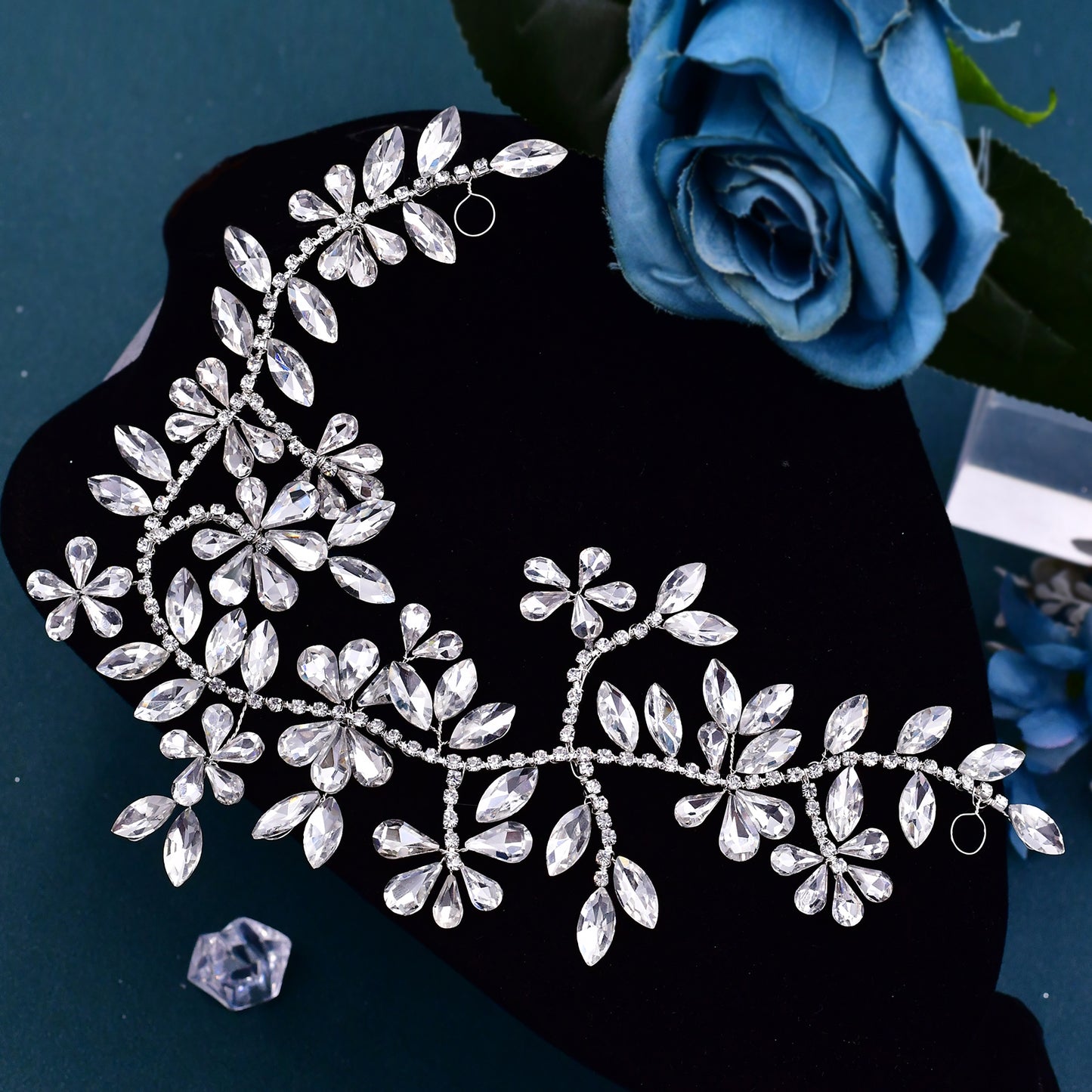 BRIDELLA BHP239 Bride Rhinestone Headband Wedding Headpiece Women Colorful Headwear Bridal Hair Jewelry Headdress Party Tiara