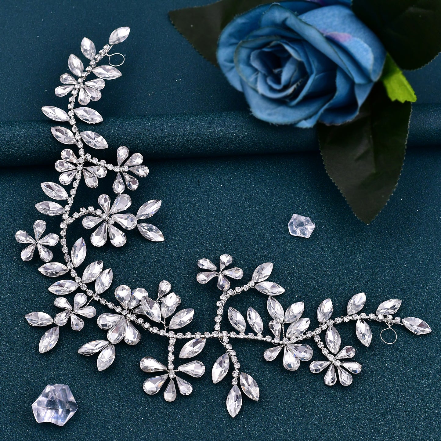 BRIDELLA BHP239 Bride Rhinestone Headband Wedding Headpiece Women Colorful Headwear Bridal Hair Jewelry Headdress Party Tiara