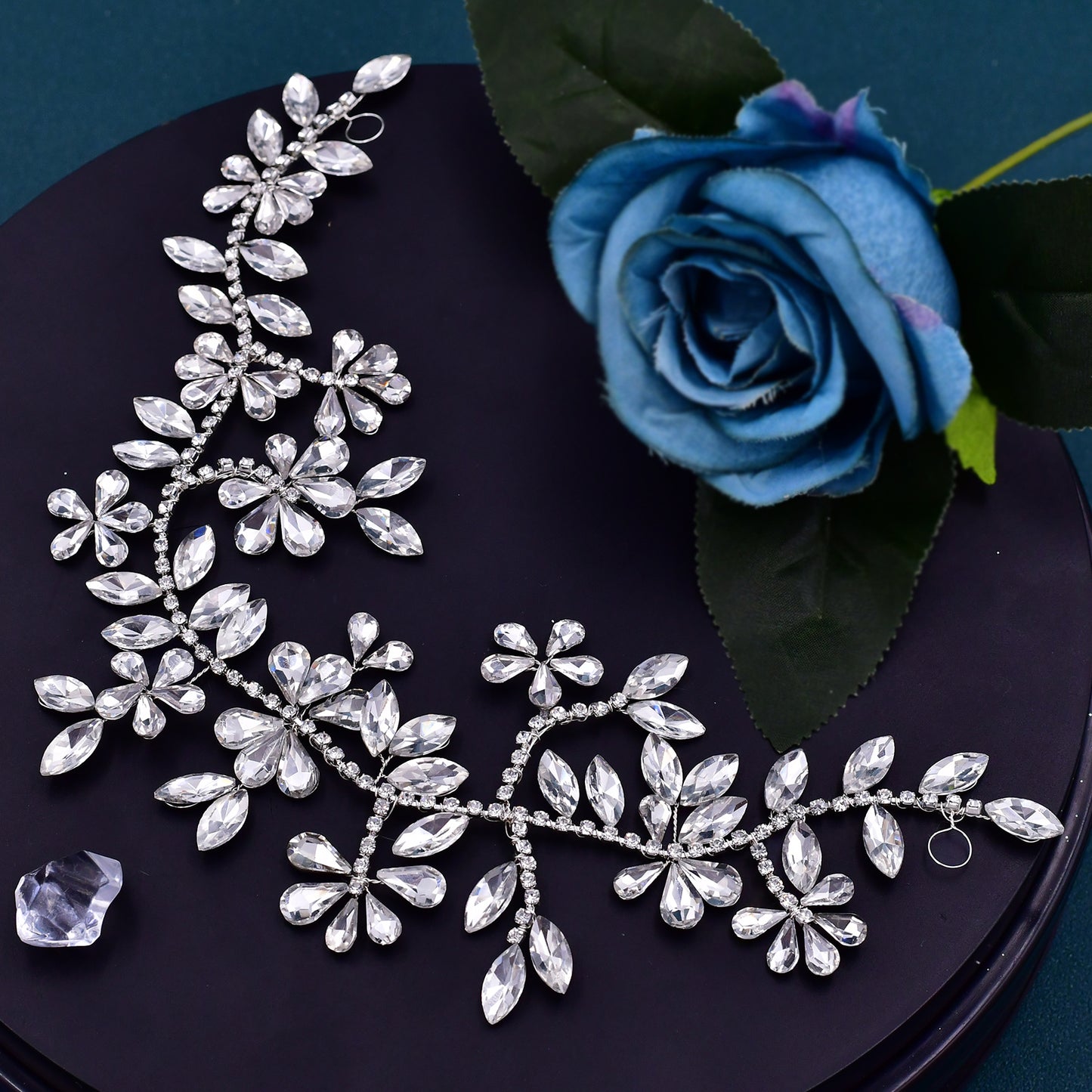 BRIDELLA BHP239 Bride Rhinestone Headband Wedding Headpiece Women Colorful Headwear Bridal Hair Jewelry Headdress Party Tiara