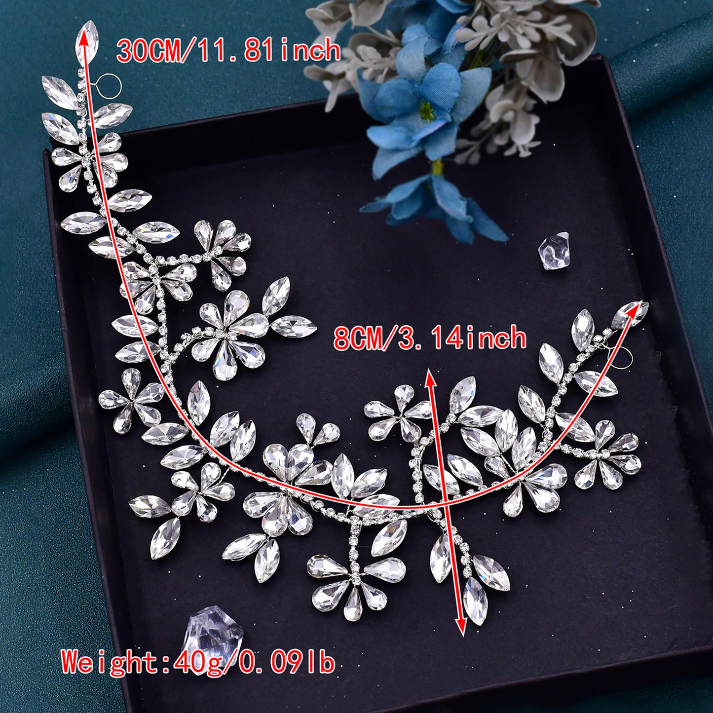 BHP239-S silver rhinestone tiara