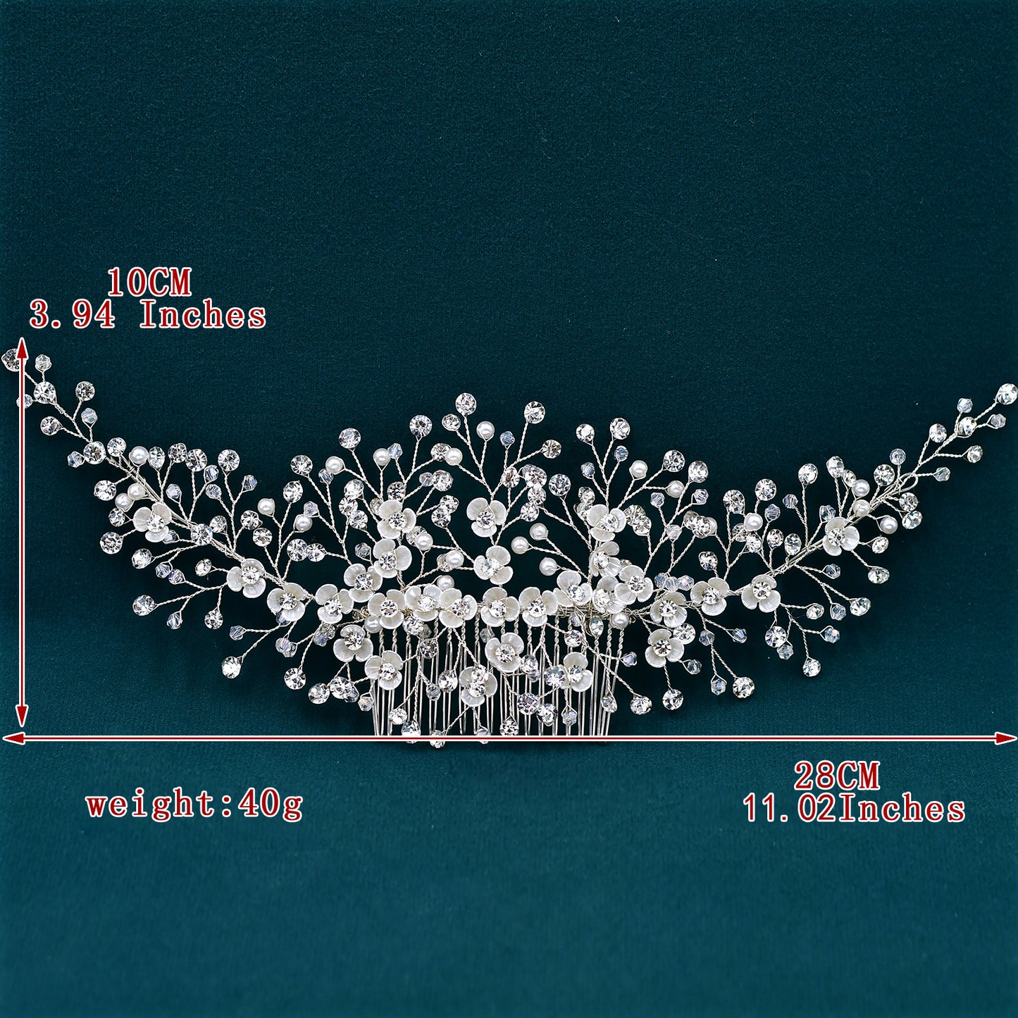 BRIDELLA BHP571 Bridal Headpiece with Comb Handmade Flower Wedding Hair Accessories Woman Headdress for Party Bride Headwear